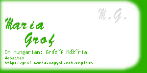 maria grof business card